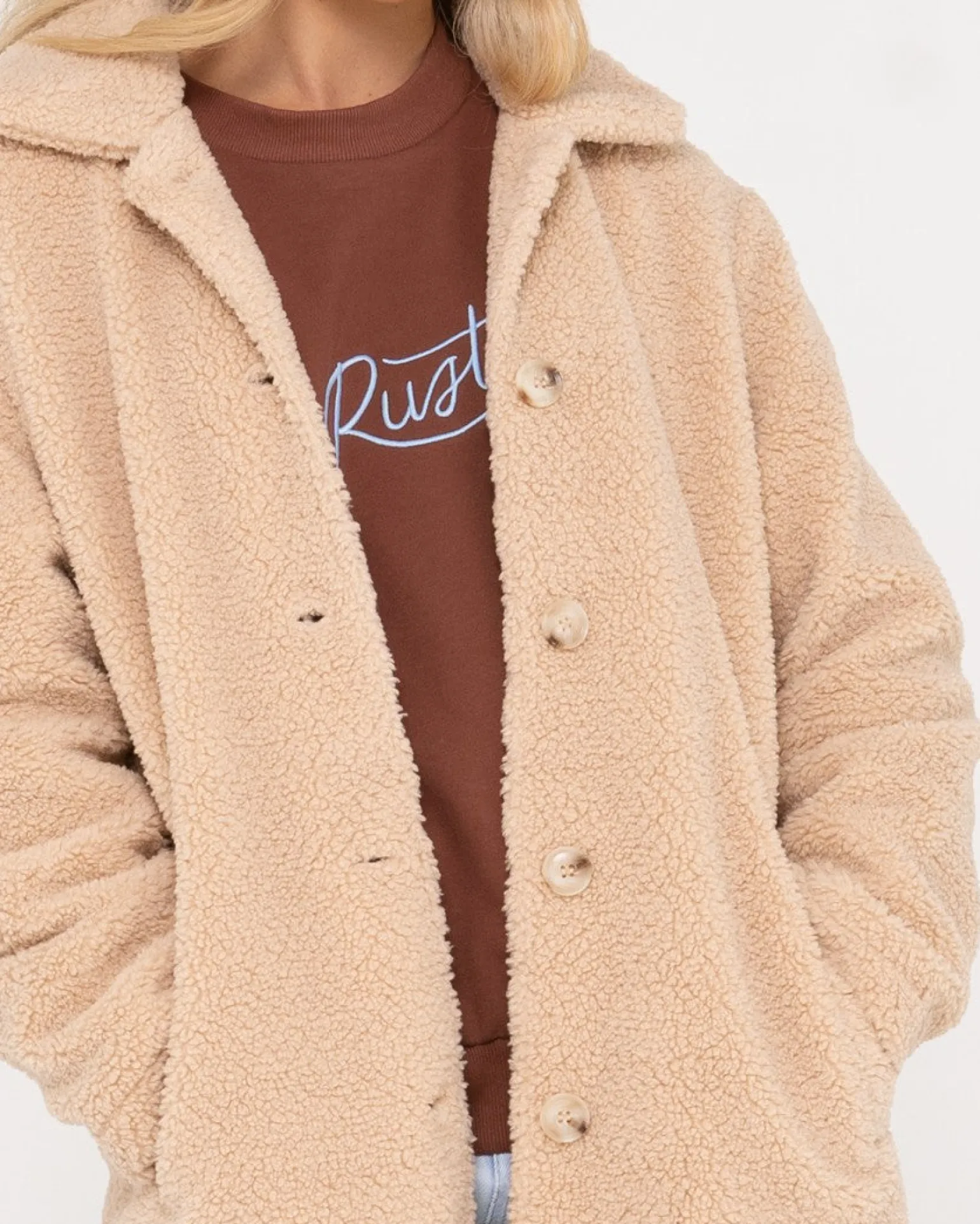 Abrigo Sherpa Largo Y Holgado Penelope>Rusty Store