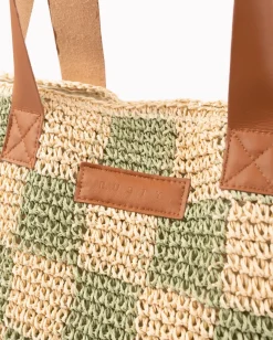 Bolso De Playa De Paja Checkmate><noscript><img width=