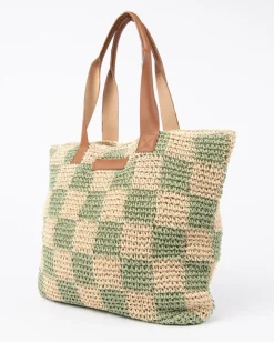 Bolso De Playa De Paja Checkmate><noscript><img width=