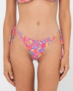 Braguitas De Bikini Brasilenas Con Lazo Lateral Y Estampado Rio Hibiscus>Rusty Cheap