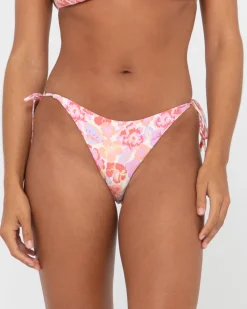 Braguitas De Bikini Midi Con Lazo Lateral Y Estampado Rio Hibiscus>Rusty New