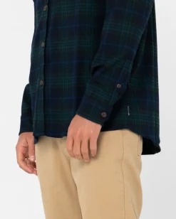 Camisa De Franela De Manga Larga Con Reloj Negro><noscript><img width=