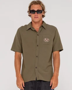 Camisa De Lino De Manga Corta Greaser Overtone><noscript><img width=