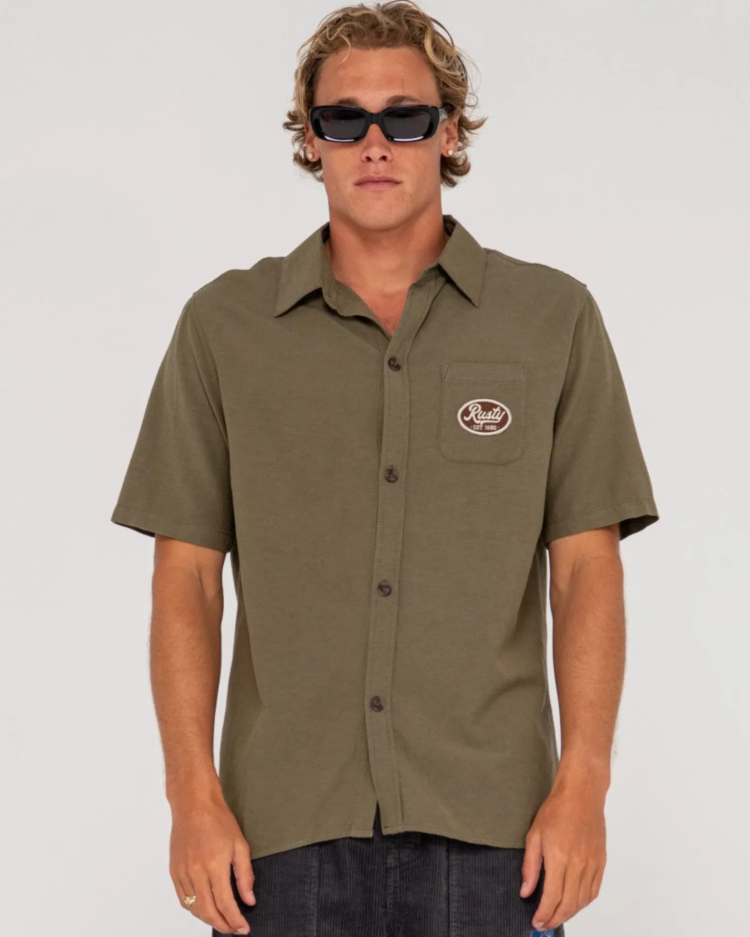 Camisa De Lino De Manga Corta Greaser Overtone>Rusty Clearance