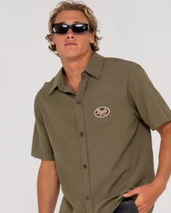 Camisa De Lino De Manga Corta Greaser Overtone><noscript><img width=