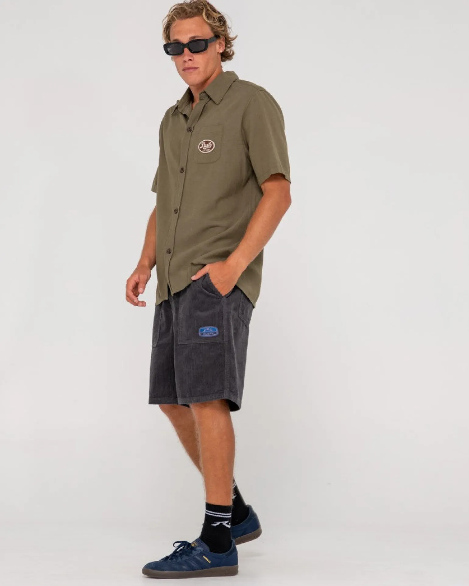 Camisa De Lino De Manga Corta Greaser Overtone>Rusty Clearance