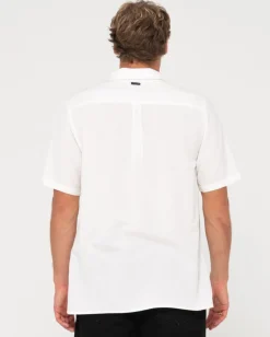 Camisa De Lino De Manga Corta Overtone>Rusty Best Sale