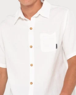Camisa De Lino De Manga Corta Overtone><noscript><img width=