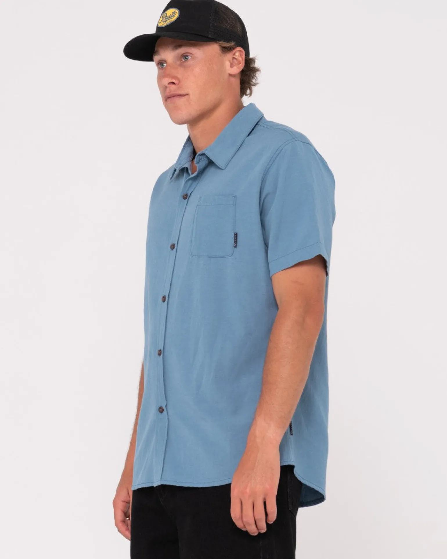 Camisa De Lino De Manga Corta Overtone Para Niños>Rusty Outlet