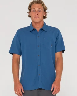 Camisa De Lino De Manga Corta Overtone>Rusty Sale
