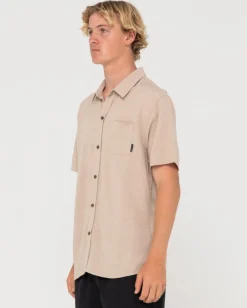 Camisa De Lino De Manga Corta Overtone><noscript><img width=