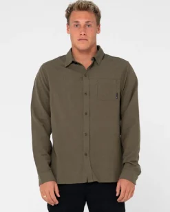 Camisa De Lino De Manga Larga Overtone>Rusty Shop