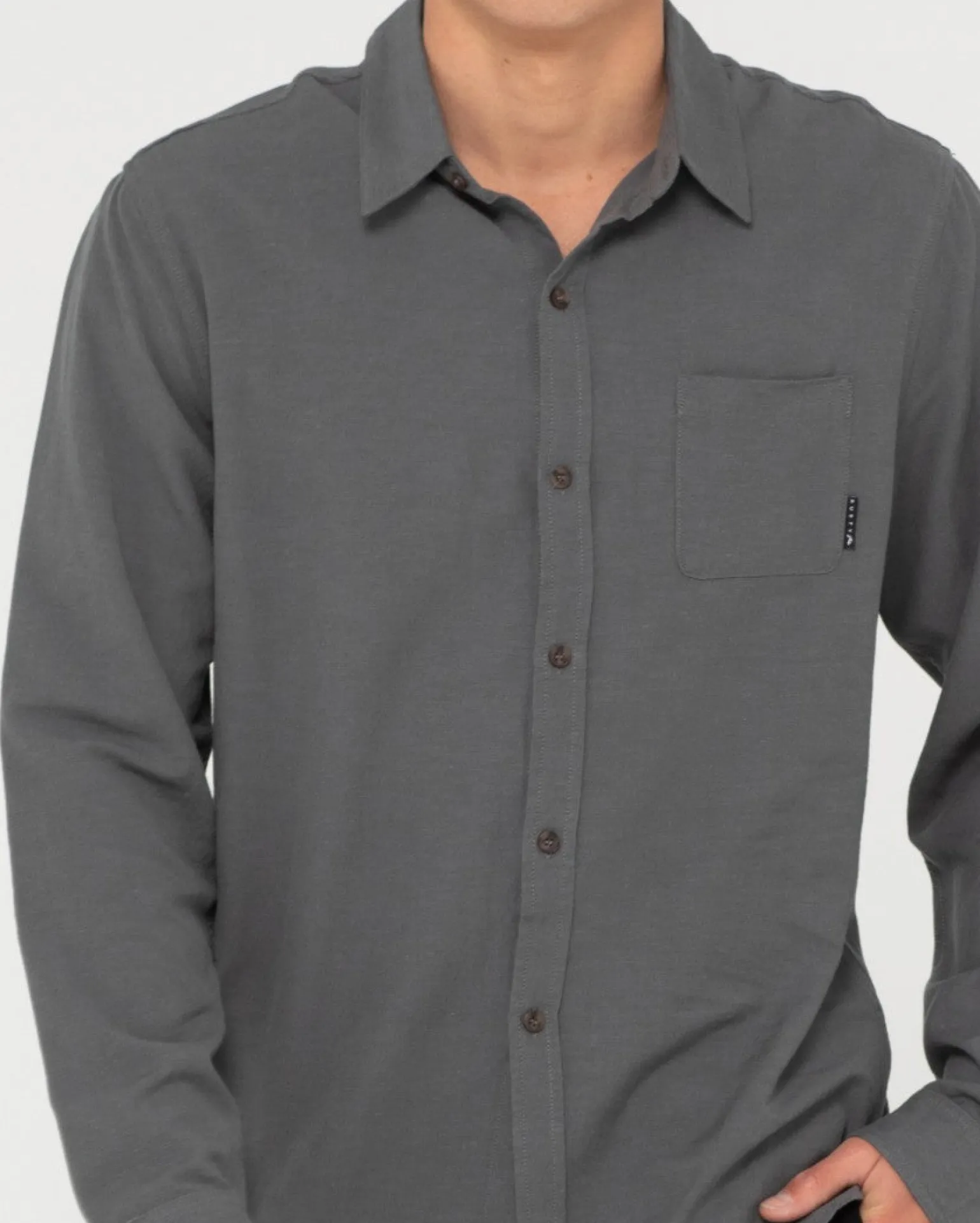 Camisa De Lino De Manga Larga Overtone>Rusty Best Sale