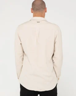 Camisa De Lino De Manga Larga Overtone>Rusty Discount