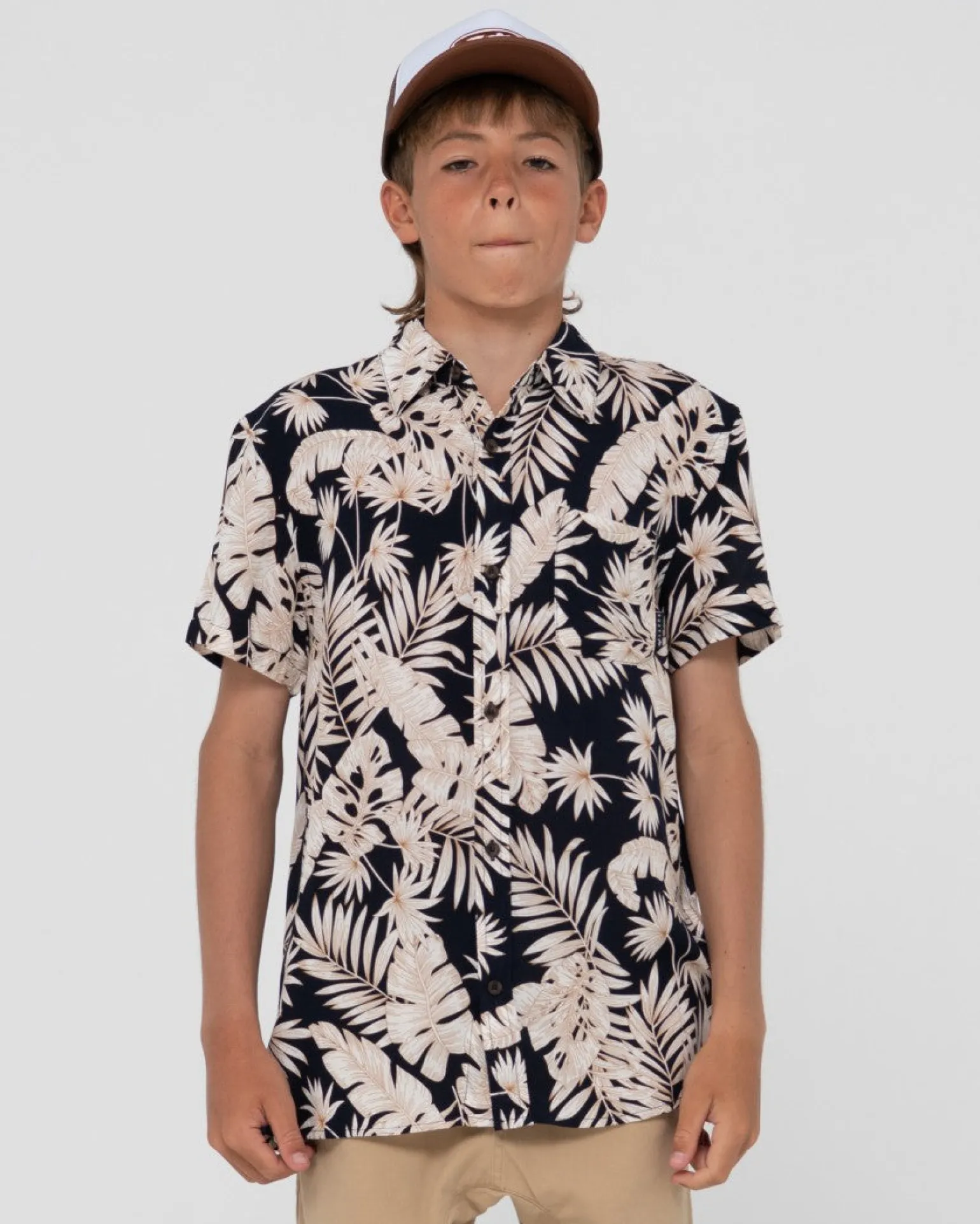 Camisa De Manga Corta Con Estampado Line Up Para Nino>Rusty Best Sale