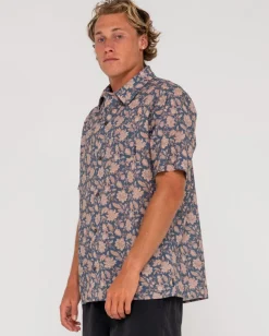 Camisa De Manga Corta De Corte Relajado Mosaic Ramie><noscript><img width=