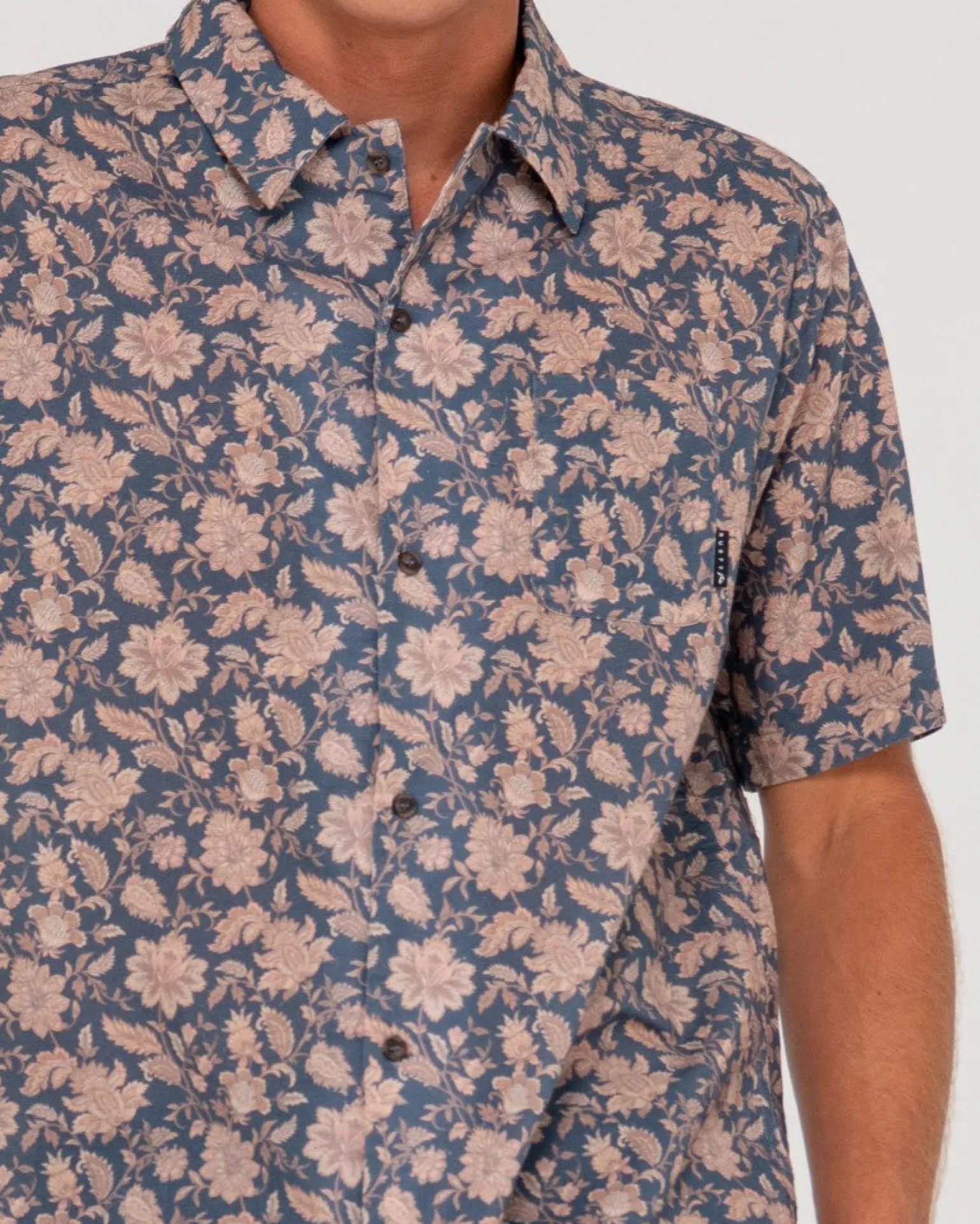 Camisa De Manga Corta De Corte Relajado Mosaic Ramie>Rusty Hot