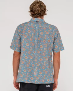 Camisa De Manga Corta De Corte Relajado Mosaic Ramie>Rusty Outlet
