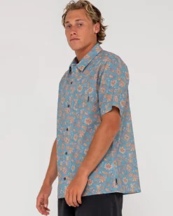 Camisa De Manga Corta De Corte Relajado Mosaic Ramie><noscript><img width=