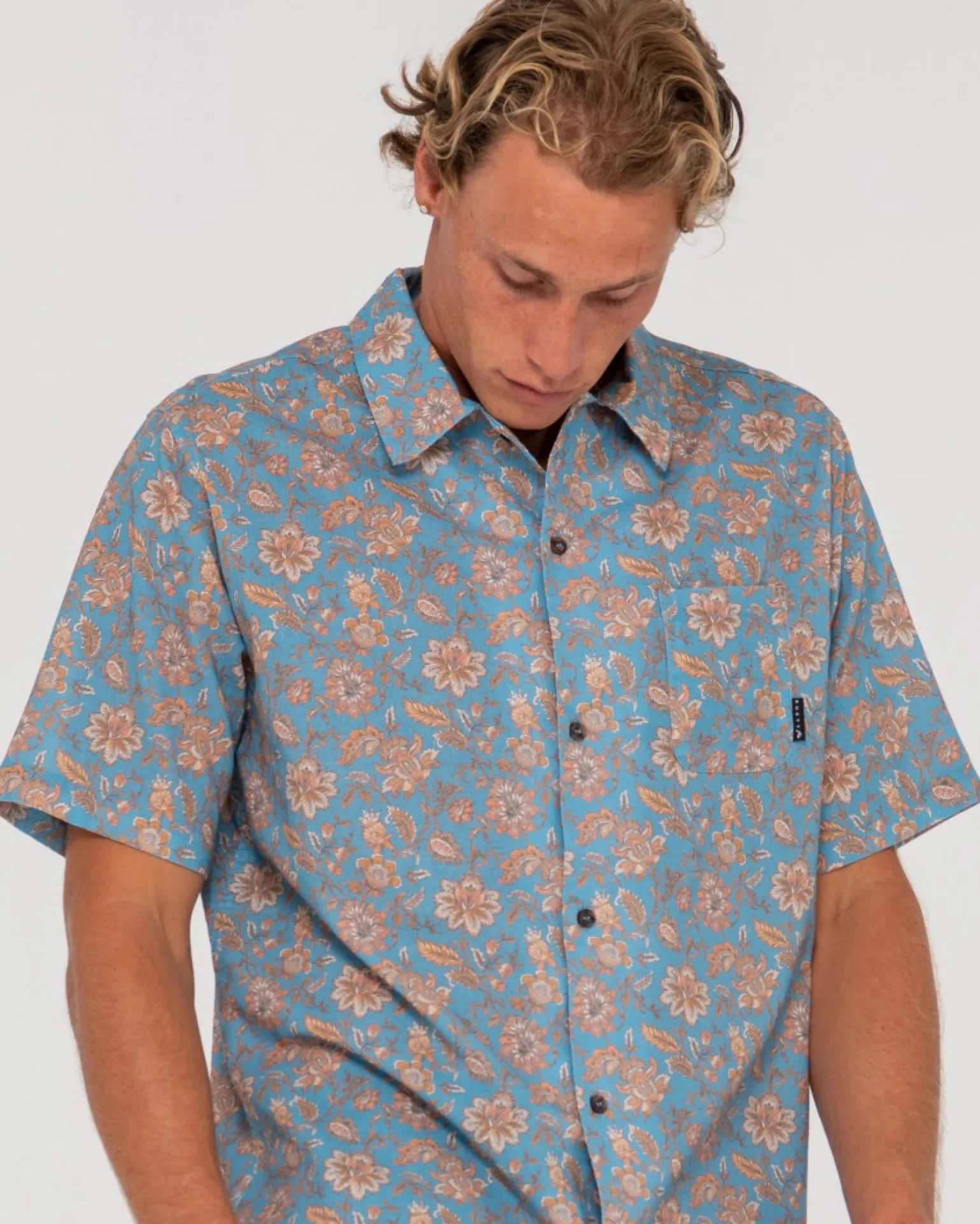 Camisa De Manga Corta De Corte Relajado Mosaic Ramie>Rusty Outlet