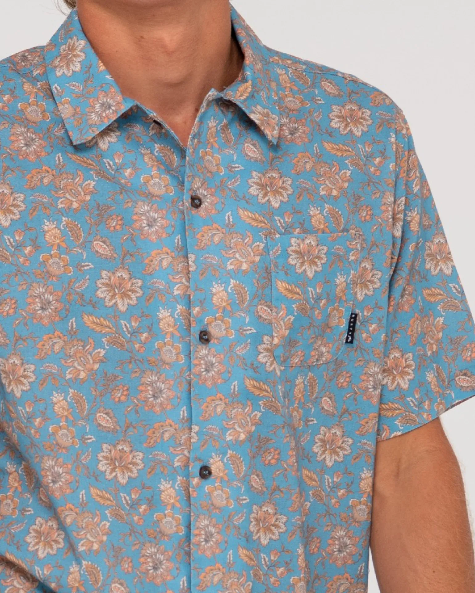 Camisa De Manga Corta De Corte Relajado Mosaic Ramie>Rusty Outlet