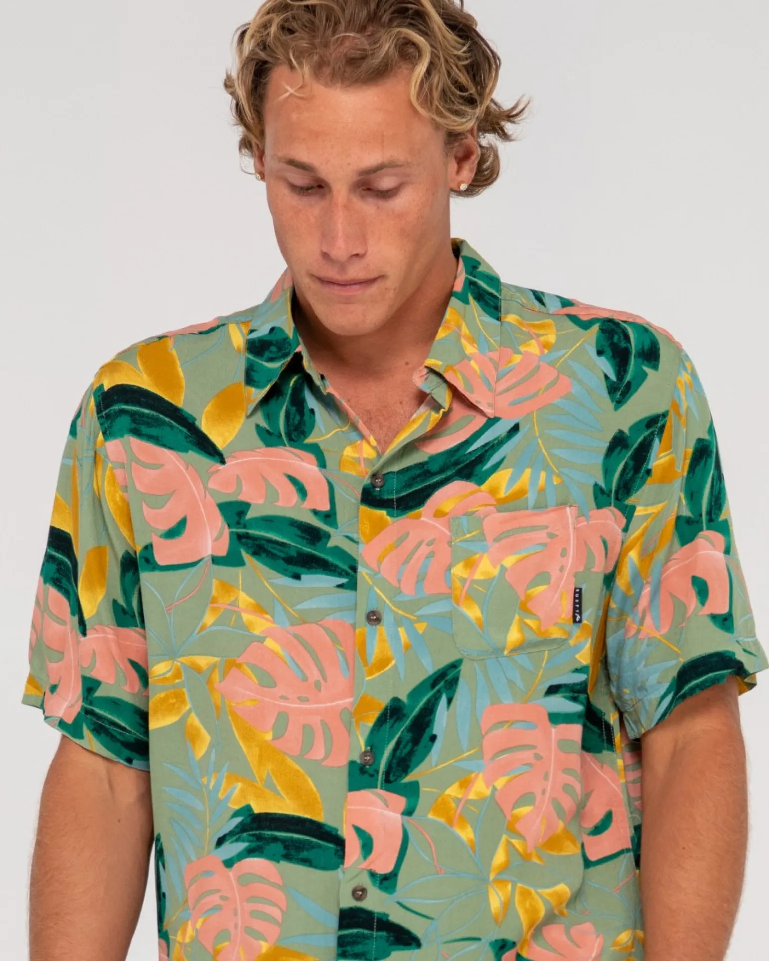 Camisa De Manga Corta De Corte Relajado Pastel Paradise>Rusty Discount