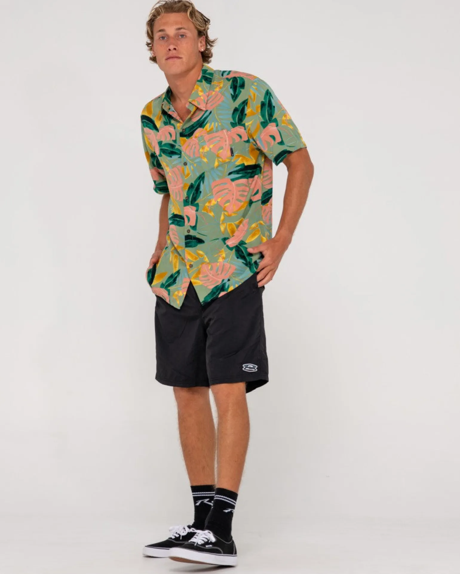 Camisa De Manga Corta De Corte Relajado Pastel Paradise>Rusty Discount
