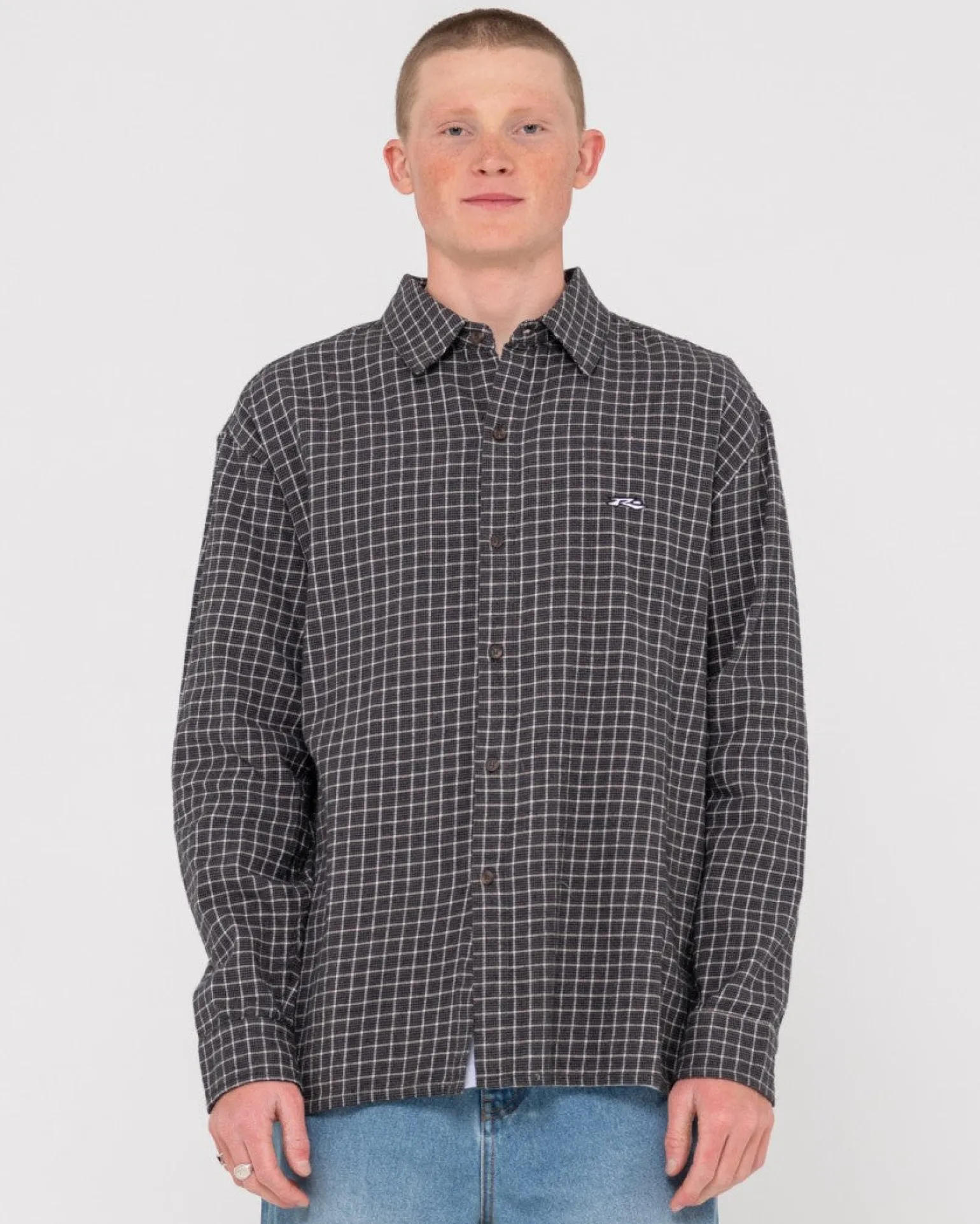 Camisa De Manga Larga A Cuadros Relajados De Datsun>Rusty Sale