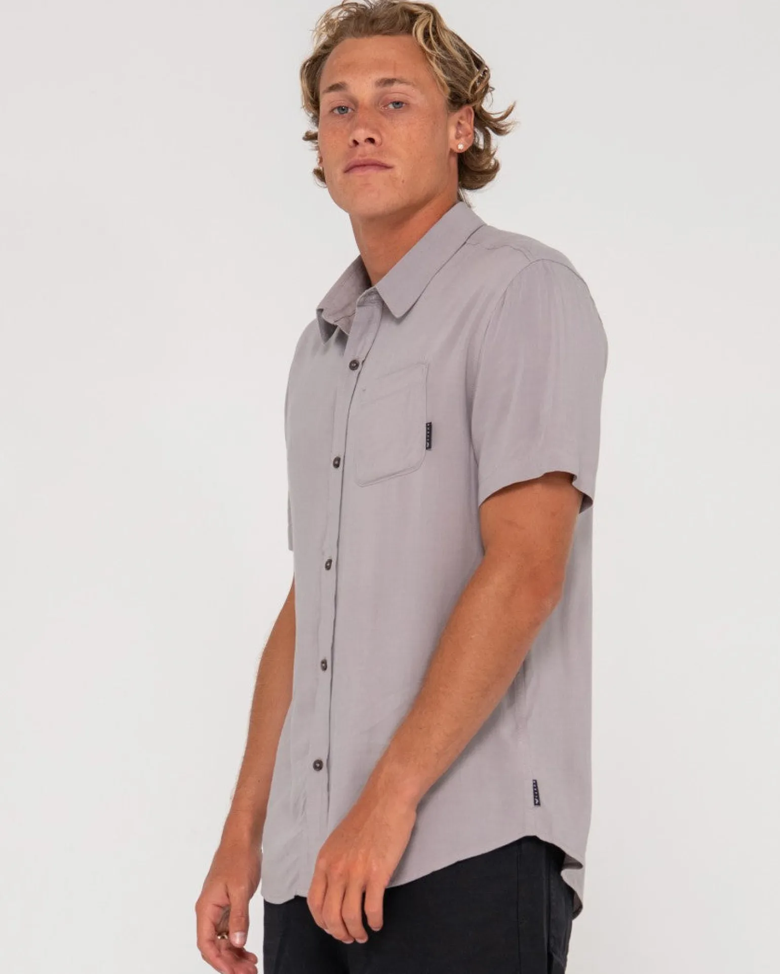 Camisa De Rayon De Manga Corta Razor Blade>Rusty Shop