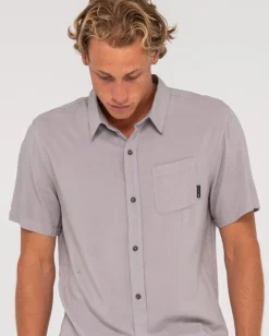 Camisa De Rayon De Manga Corta Razor Blade><noscript><img width=