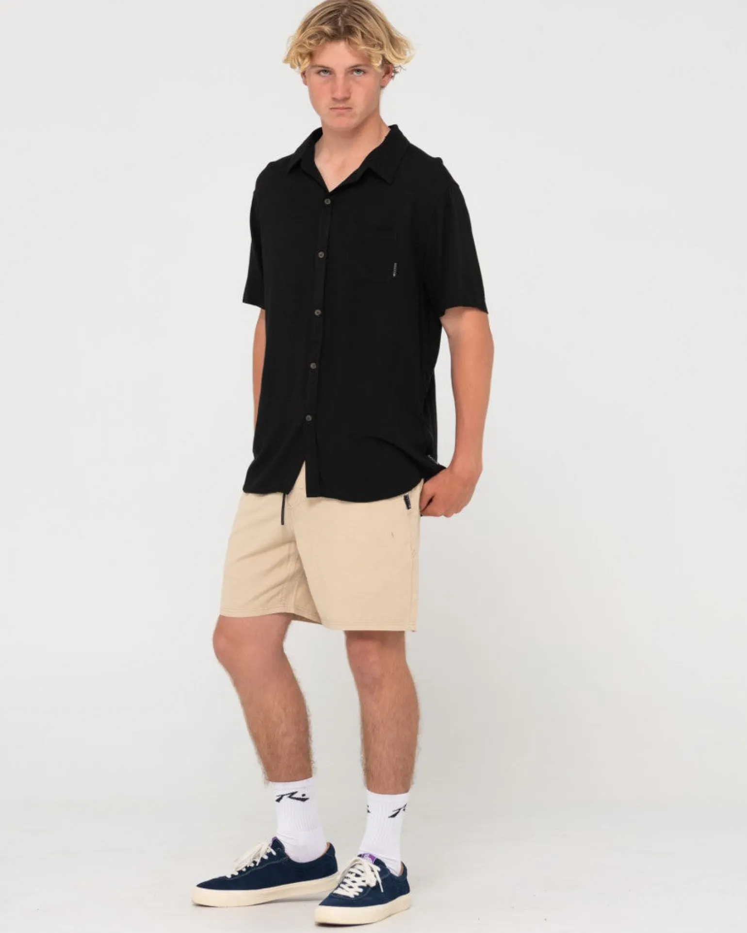 Camisa De Rayon De Manga Corta Razor Blade>Rusty Hot