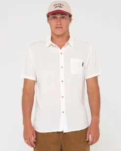 Camisa De Rayon De Manga Corta Razor Blade>Rusty Clearance
