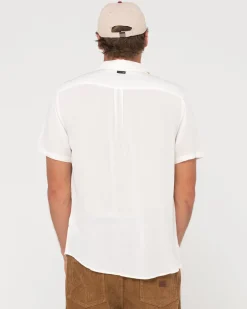 Camisa De Rayon De Manga Corta Razor Blade>Rusty Clearance