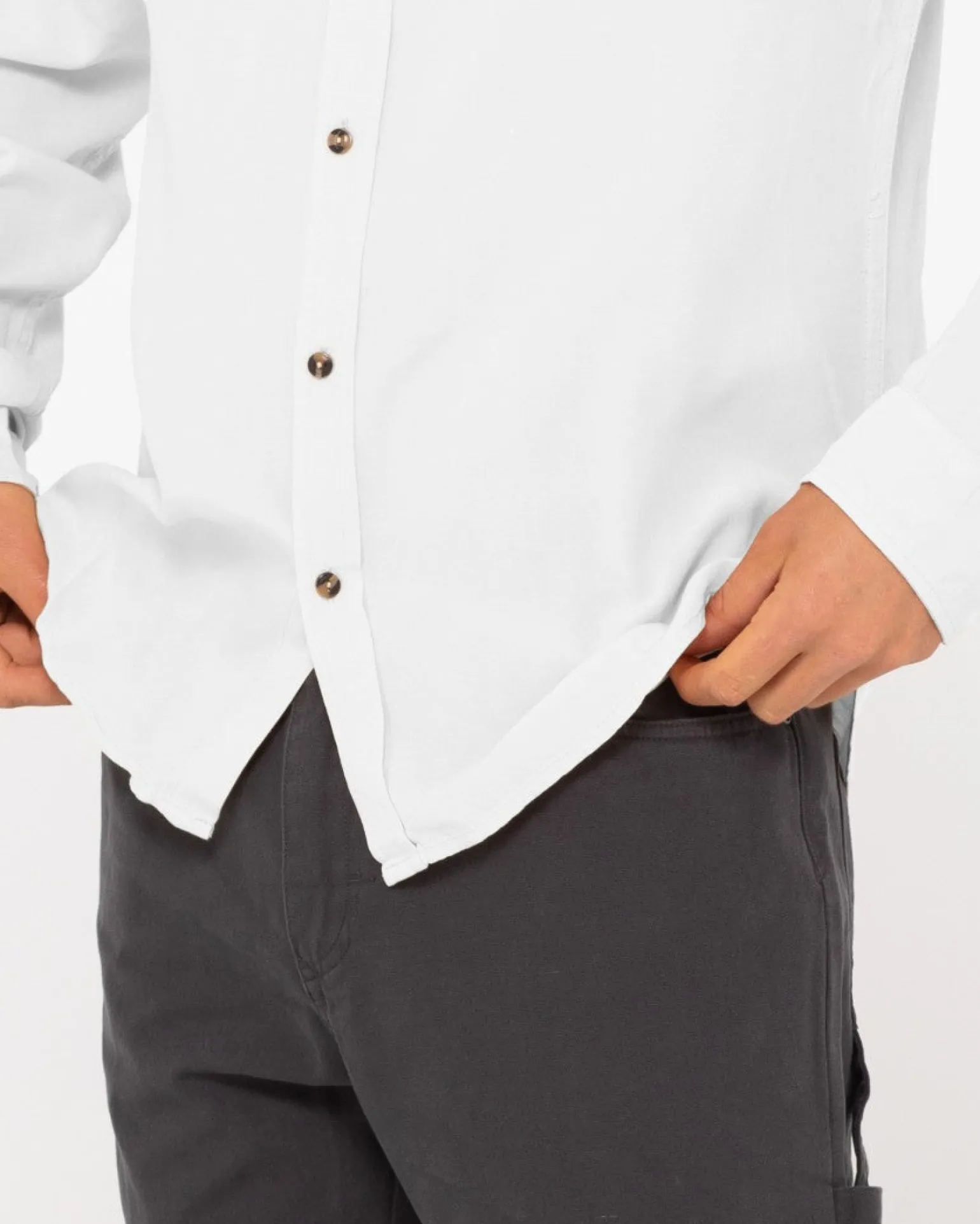 Camisa De Rayon De Manga Larga Razor>Rusty Fashion