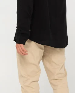 Camisa De Rayon De Manga Larga Razor><noscript><img width=