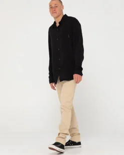 Camisa De Rayon De Manga Larga Razor><noscript><img width=