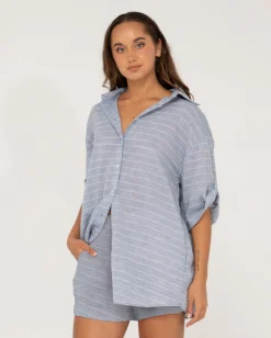 Camisa Extragrande A Rayas Siena><noscript><img width=
