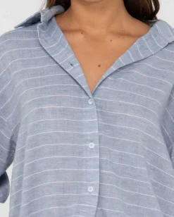 Camisa Extragrande A Rayas Siena><noscript><img width=