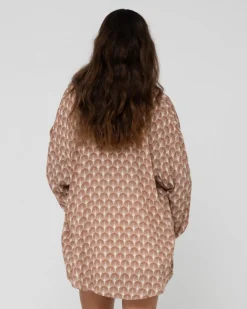 Camisa Oversize De Manga Larga Con Estampado Panama>Rusty New