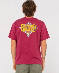 Camiseta Con Grafico De Manga Corta Y Diamantes Retorcidos><noscript><img width=