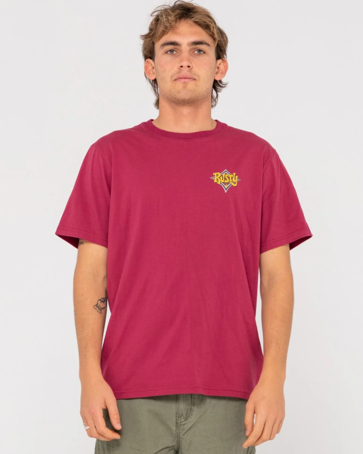 Camiseta Con Grafico De Manga Corta Y Diamantes Retorcidos>Rusty Fashion