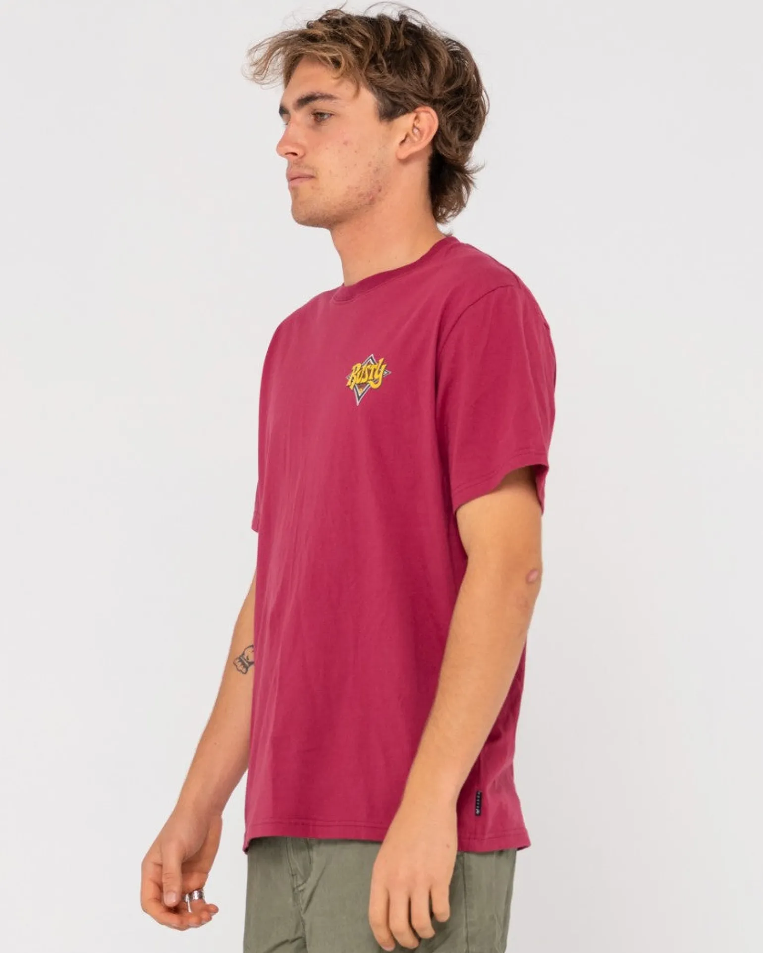 Camiseta Con Grafico De Manga Corta Y Diamantes Retorcidos>Rusty Fashion