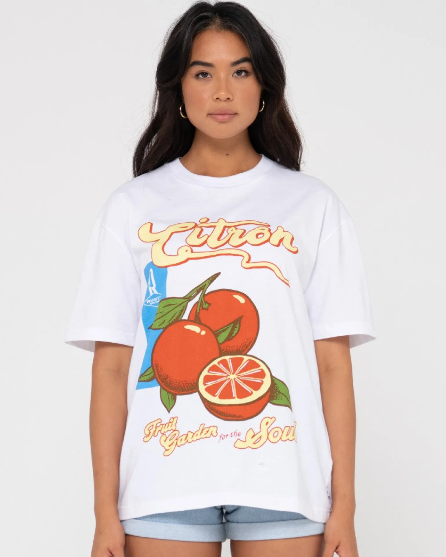 Camiseta Con Grafico Extragrande Citron>Rusty Store