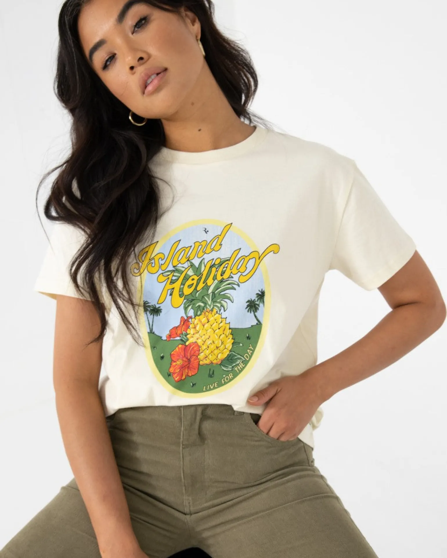 Camiseta Con Grafico Relajado Island Holiday>Rusty Best Sale