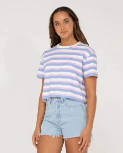 Camiseta Corta Holgada Con Rayas Camila><noscript><img width=