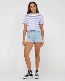 Camiseta Corta Holgada Con Rayas Camila><noscript><img width=