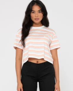 Camiseta Corta Holgada Con Rayas Camila>Rusty Discount