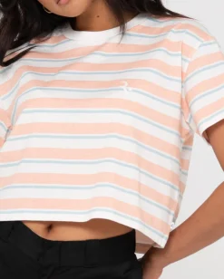 Camiseta Corta Holgada Con Rayas Camila><noscript><img width=