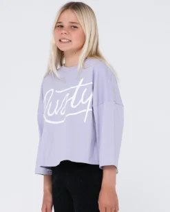 Camiseta De Manga Larga Script Para Ninas><noscript><img width=