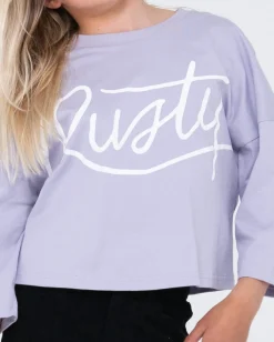 Camiseta De Manga Larga Script Para Ninas><noscript><img width=